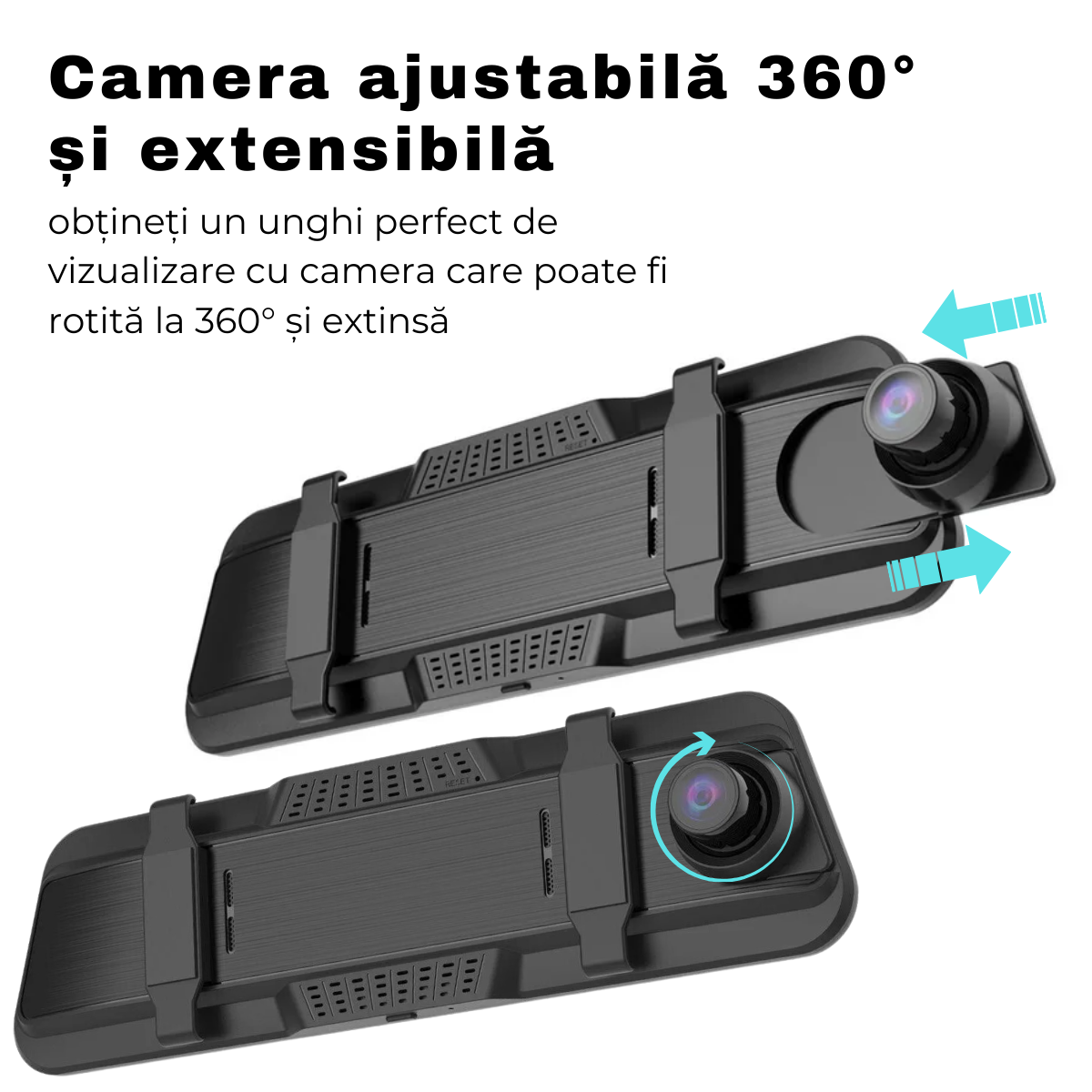 Camera Auto DVR Oglinda Retrovizoare, Fata/Spate, Touch Screen 10", Full HD, Unghi 170°, Mod Parcare, Senzor Miscare, G-Senzor, Camera Marsarier, easyCTRL®