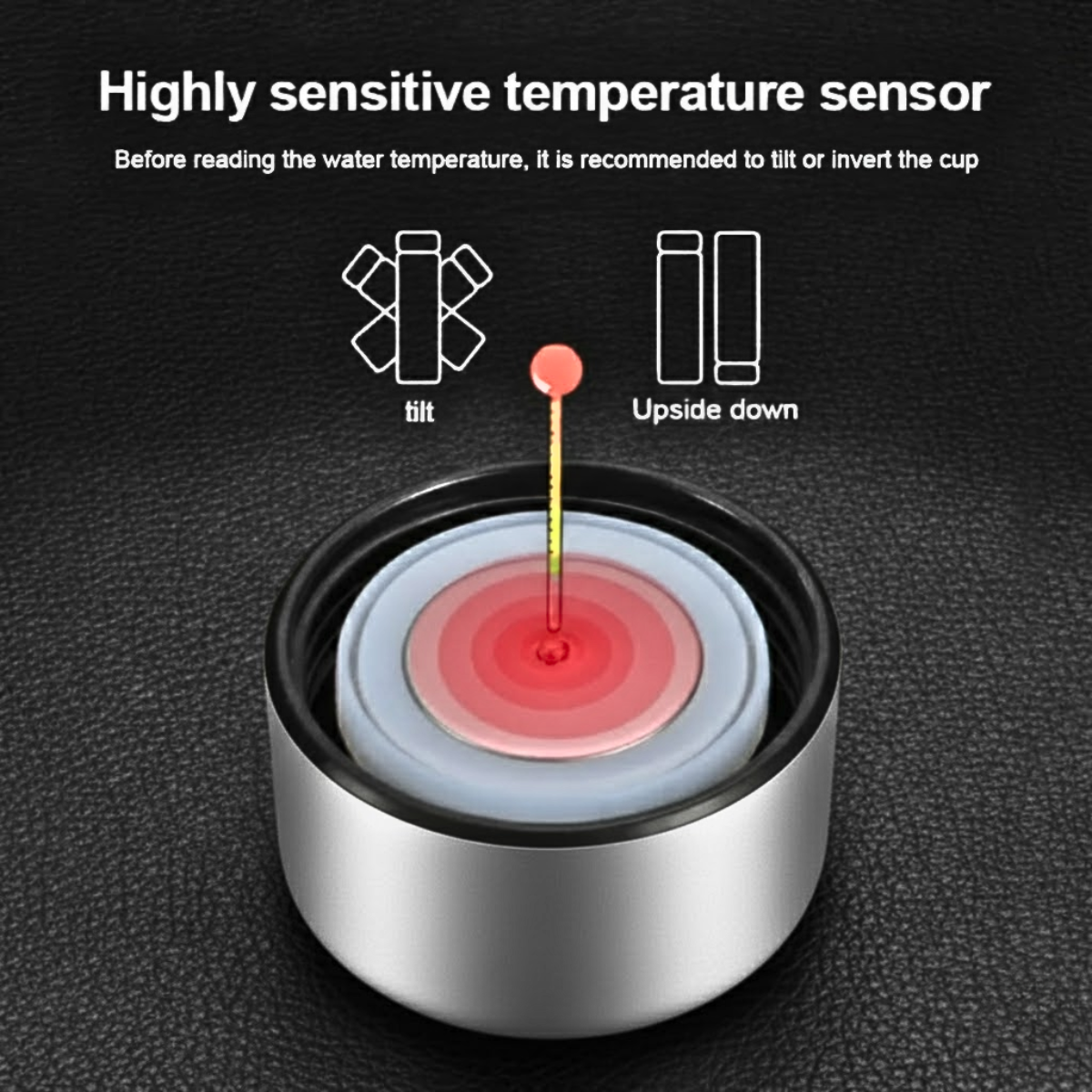 Termos Inteligent cu Afisaj LED Temperatura, Senzor Touchscreen, Infuzor de ceai, 500ml, Otel Inoxidabil, Argintiu, easyCTRL®