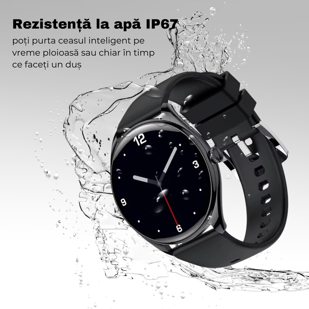 Unisex smartwatch, 1.43" AMOLED Screen, 6.8mm Ultra-Thin, Bluetooth Call, AI Voice Assistant, Multi Sports, Health Monitoring, easyCTRL® 