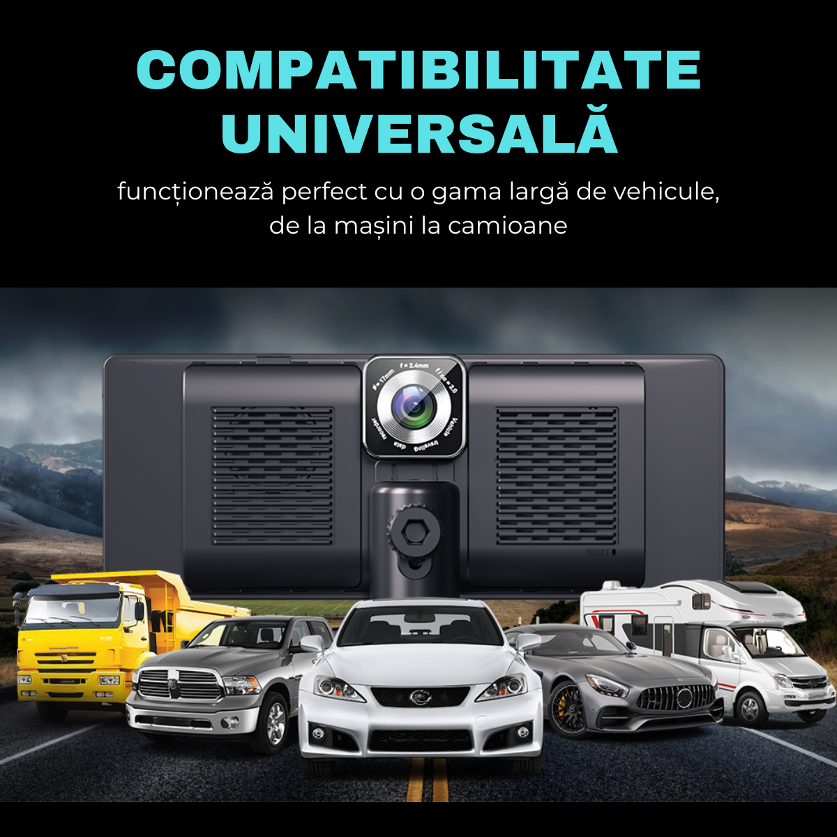 Navigatie Auto Android / Apple CarPlay, Multimedia, Universala, Camera Frontala Reglabila 4K, Ecran Tactil 10.26", Camera Marsarier, Mirrorcast, BT, FM, AUX, Split-Screen, easyCTRL®