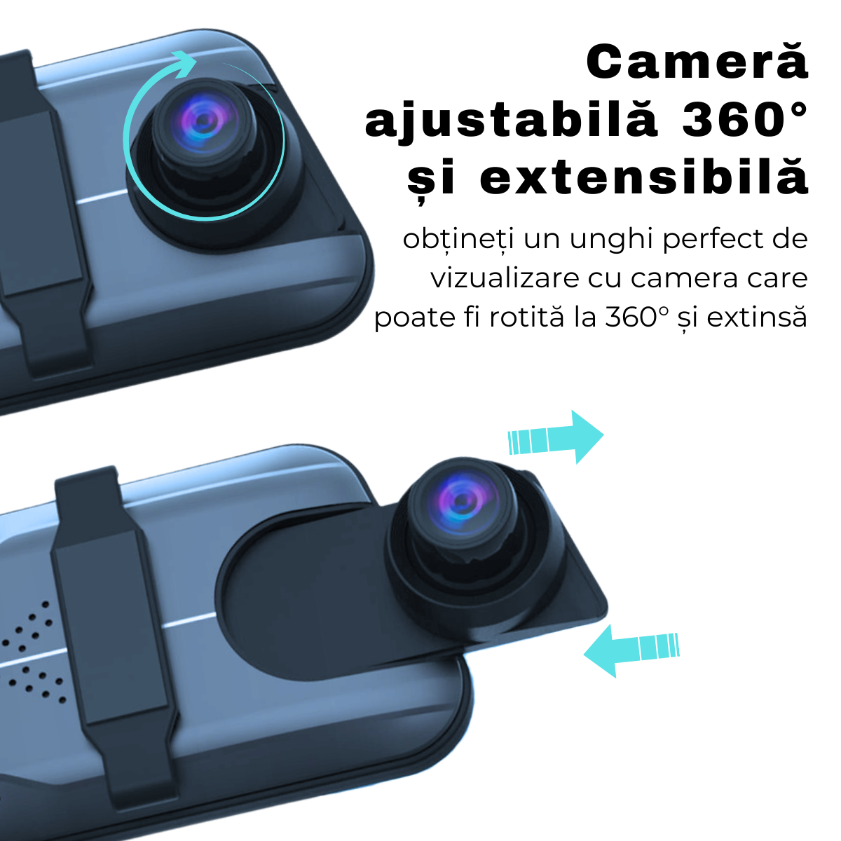 Camera Auto DVR Oglinda Retrovizoare, Fata/Spate, Wi-Fi, Touch Screen 9.66", Full HD, Unghi 170°, Mod Parcare, Senzor Miscare, G-Senzor, Camera Marsarier, Aplicatie dedicata, easyCTRL®