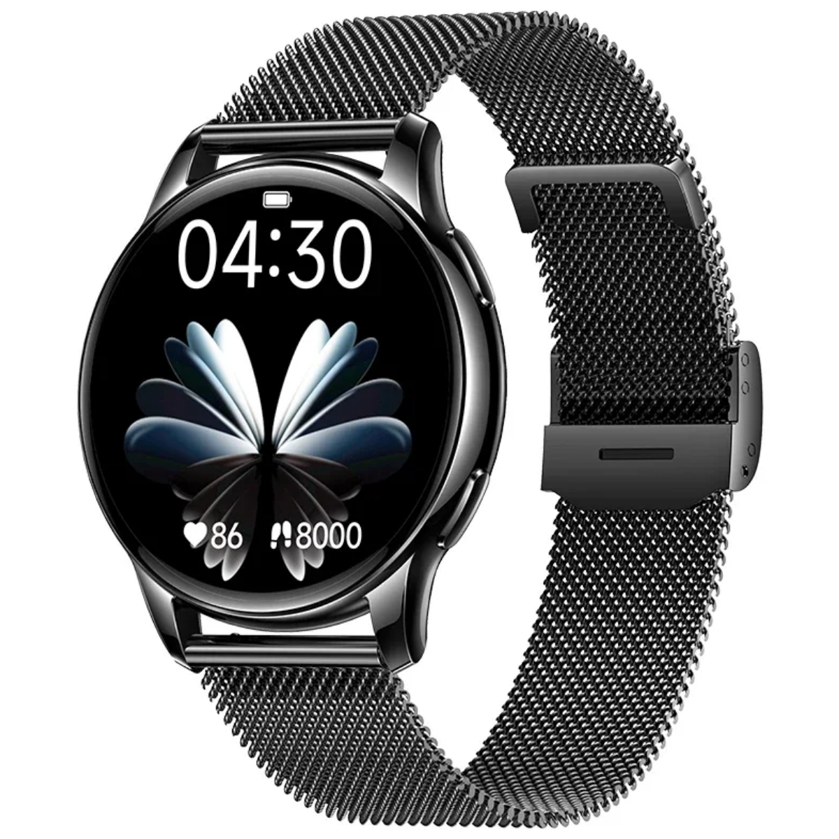 Ceas smartwatch dama, Ecran AMOLED 1.32", Notificari, Apel Bluetooth, AI Asistent Vocal, Multi Sport, Monitorizare Sanatate, easyCTRL®, Black