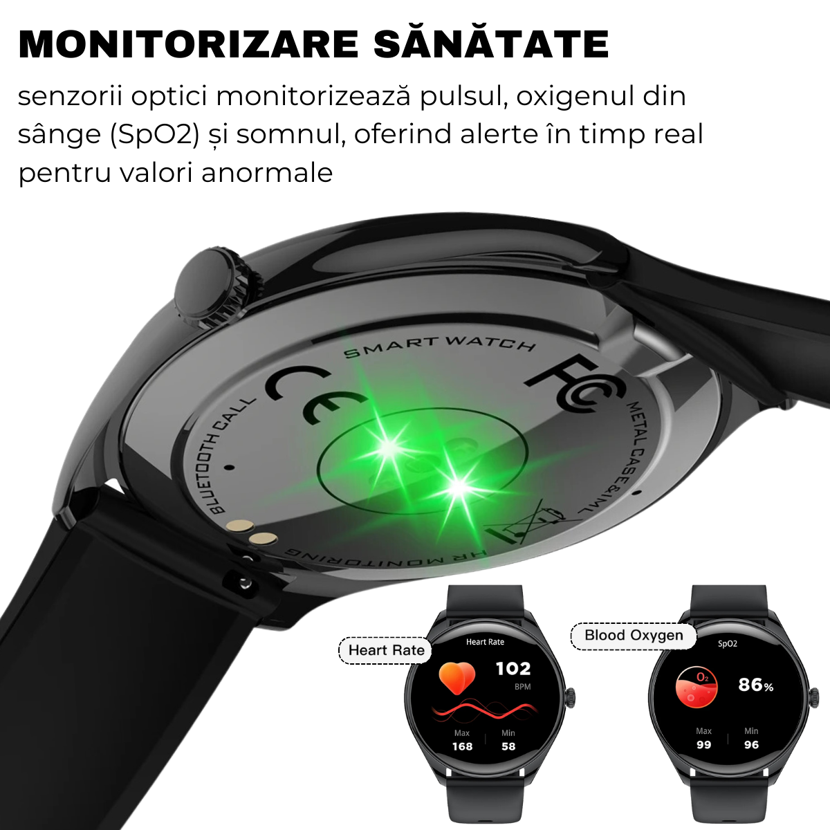 Unisex smartwatch, 1.43" AMOLED Screen, 6.8mm Ultra-Thin, Bluetooth Call, AI Voice Assistant, Multi Sports, Health Monitoring, easyCTRL® 