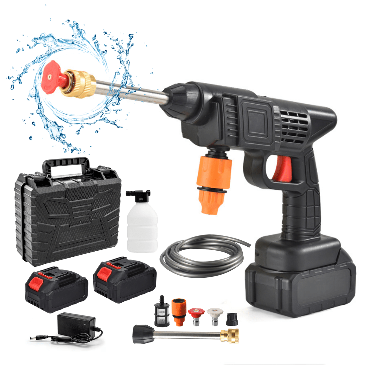 Aparat de spalat cu presiune, 2 Acumulatori, 10 Accesorii, 30 Bari, Recipient sampon autosmarrt.rosmarrt.ro