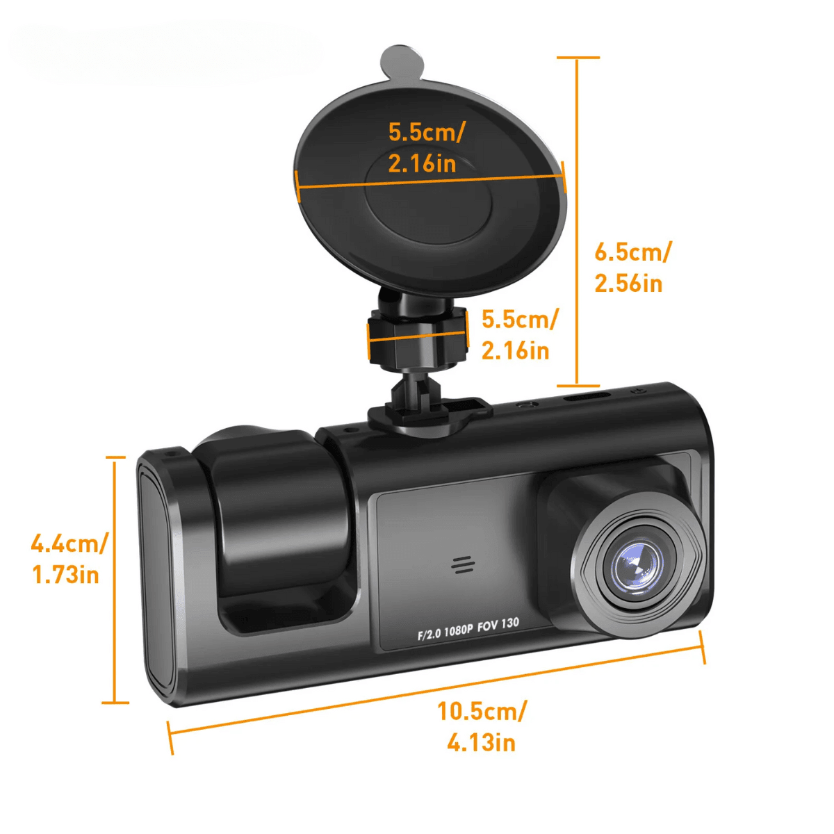 Camera Auto tripla de bord, Fata / Interior / Spate, DVR, Wi - Fi, Full HD, Night Vision, Unghi 170°, Mod Parcare, Senzor Miscare, Display 2", G - Senzor, Camera Marsarier, Aplicatie dedicata, easyCTRL®smarrt.rocamera auto de bordeasyCTRL