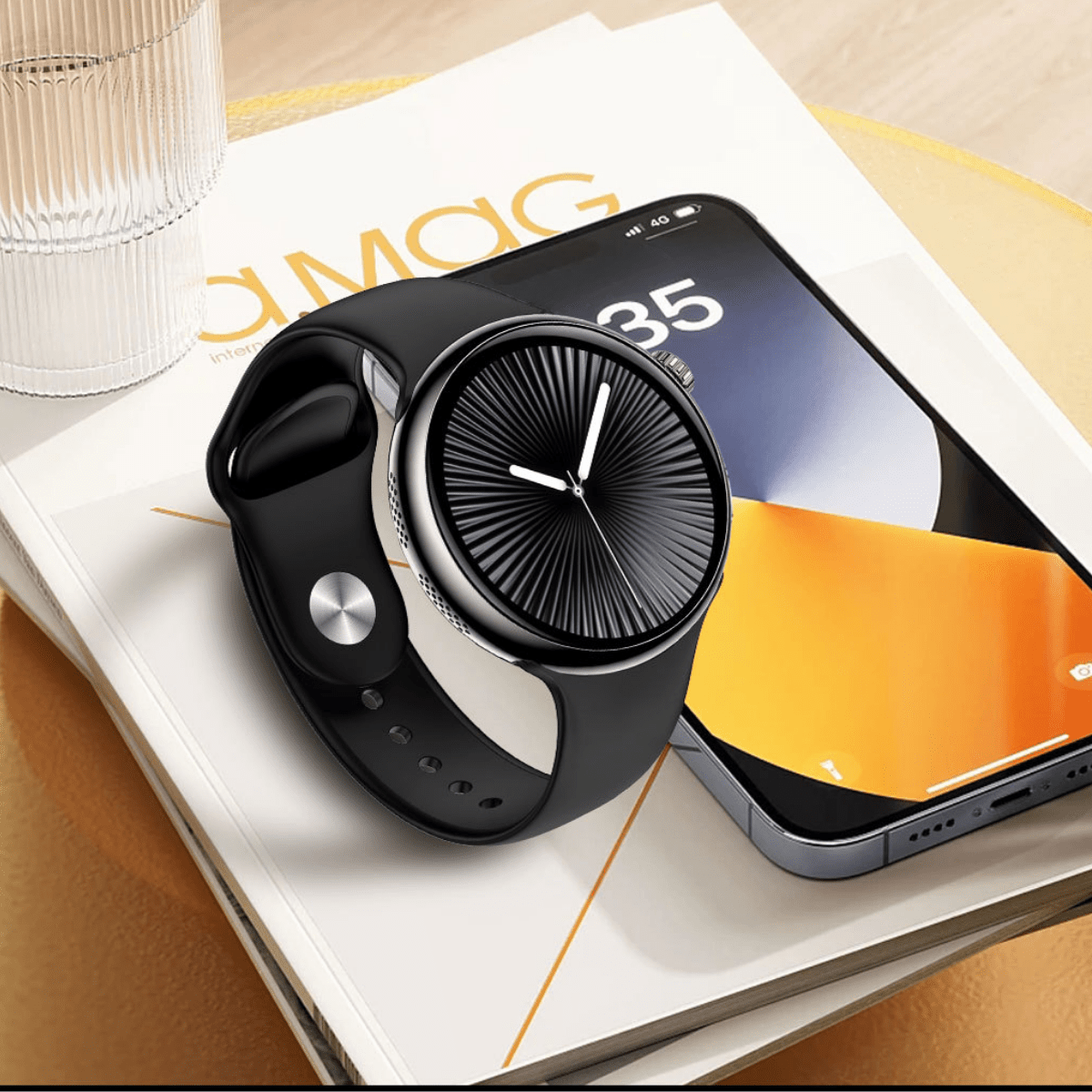 Ceas smartwatch de barbati, Ecran Tactil LCD 1.46", Control prin Gesturi, Apel Bluetooth, Multi Sport, Monitorizare Sanatate, Negru, easyCTRL®smarrt.roceas inteligenteasyCTRL