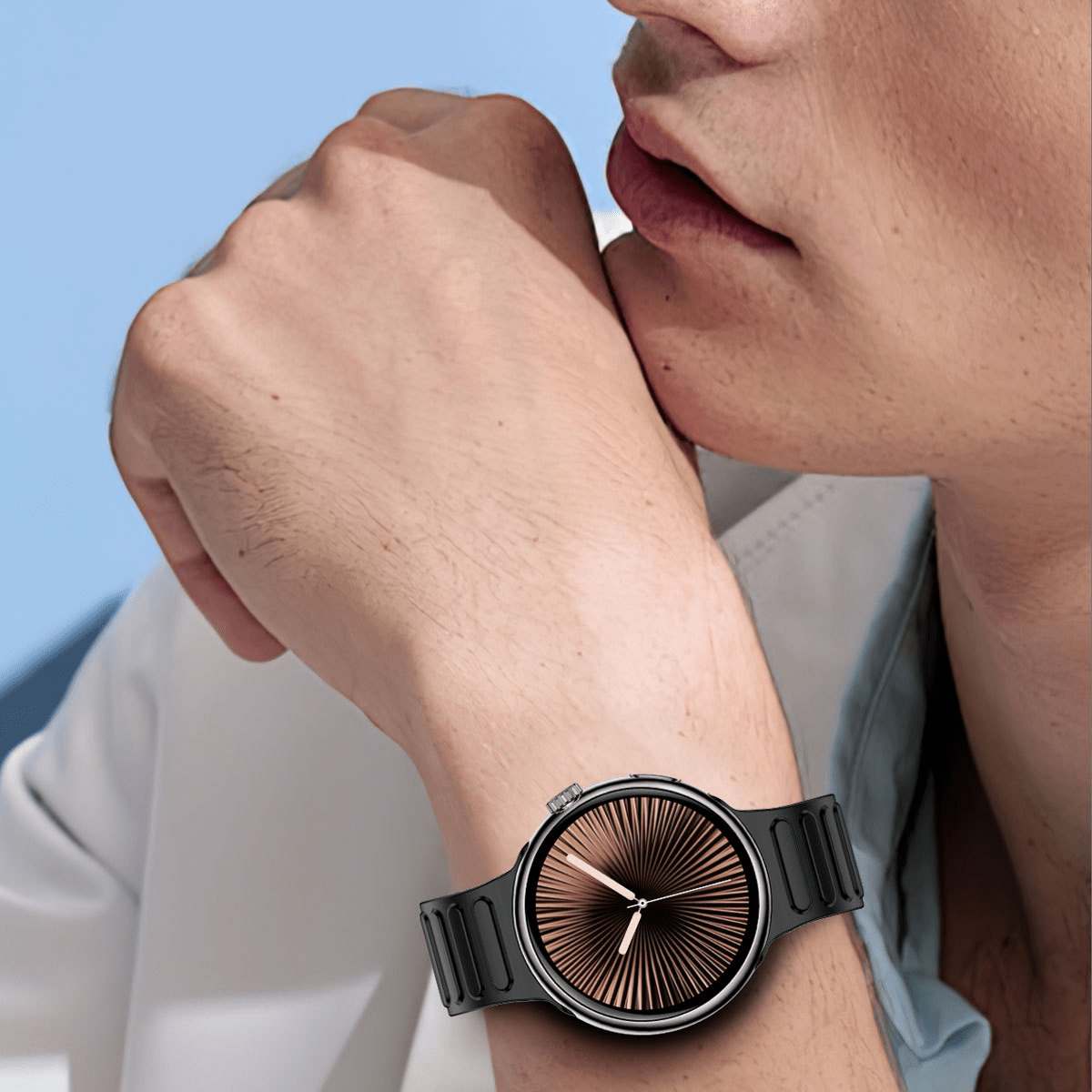 Ceas smartwatch de barbati, Ecran Tactil LCD 1.46", Control prin Gesturi, Apel Bluetooth, Multi Sport, Monitorizare Sanatate, Negru, easyCTRL®smarrt.roceas inteligenteasyCTRL