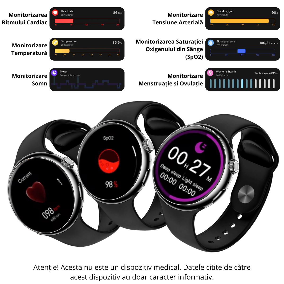 Ceas smartwatch de barbati, Ecran Tactil LCD 1.46", Control prin Gesturi, Apel Bluetooth, Multi Sport, Monitorizare Sanatate, Negru, easyCTRL®smarrt.roceas inteligenteasyCTRL