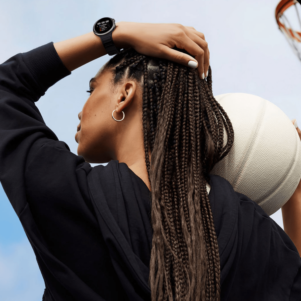 Ceas smartwatch de dama, Ecran Tactil LCD 1.46", Control prin Gesturi, Apel Bluetooth, Multi Sport, Monitorizare Sanatate, Negru, easyCTRL®smarrt.roceas inteligenteasyCTRL