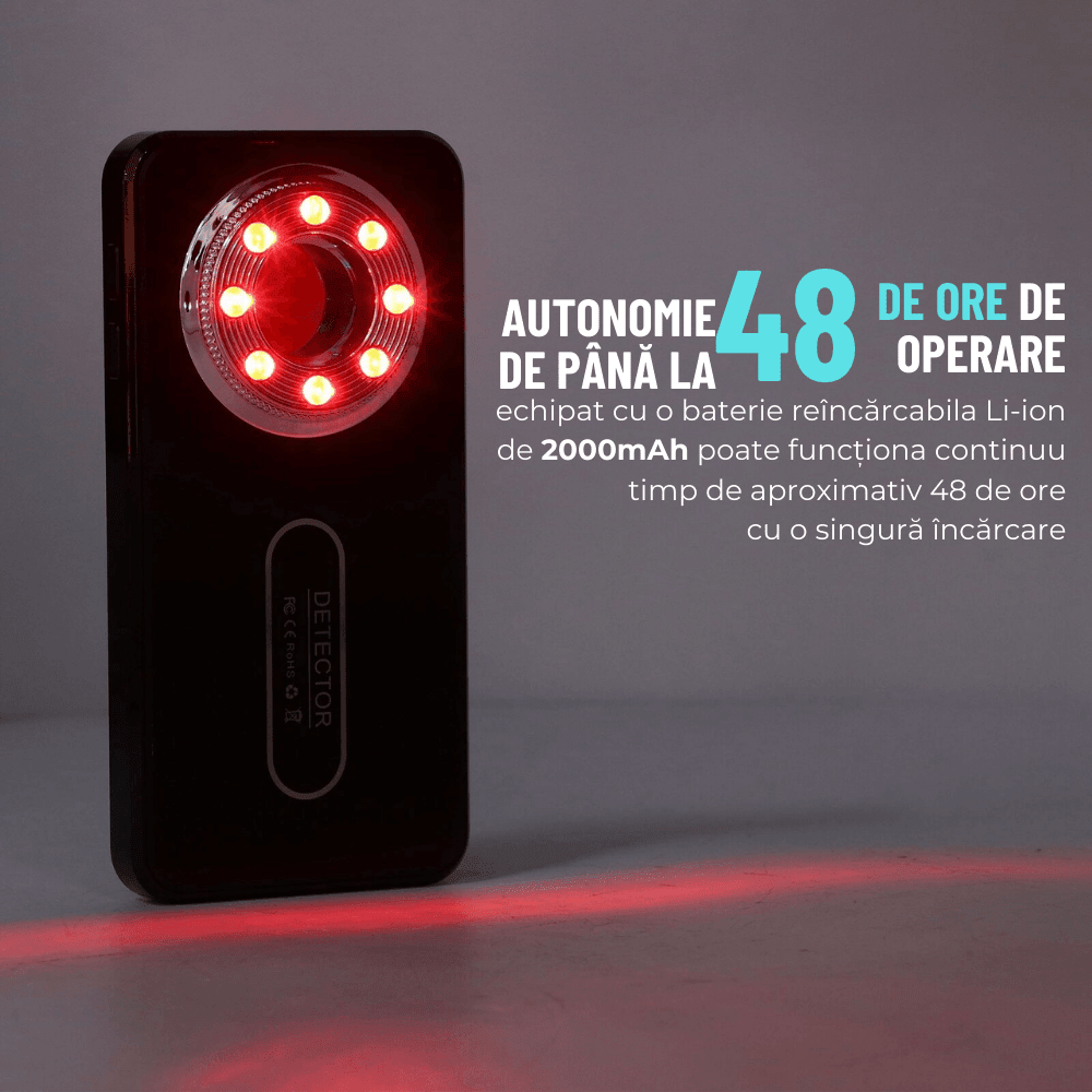 Detector cu Inteligenta Artificiala pentru Aparate de Spionaj, T2, Camere ascunse, Microfoane spion, GPS Tracker, Reportofoane, easyCTRL®smarrt.rodetector camere AIsmarrt.ro