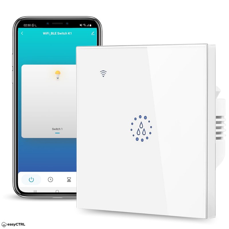 Intrerupator Inteligent 20A pentru Boiler si Consumatori de Mare Putere Wi-Fi, Smart Life / Tuya APP, Alb, easyCTRL