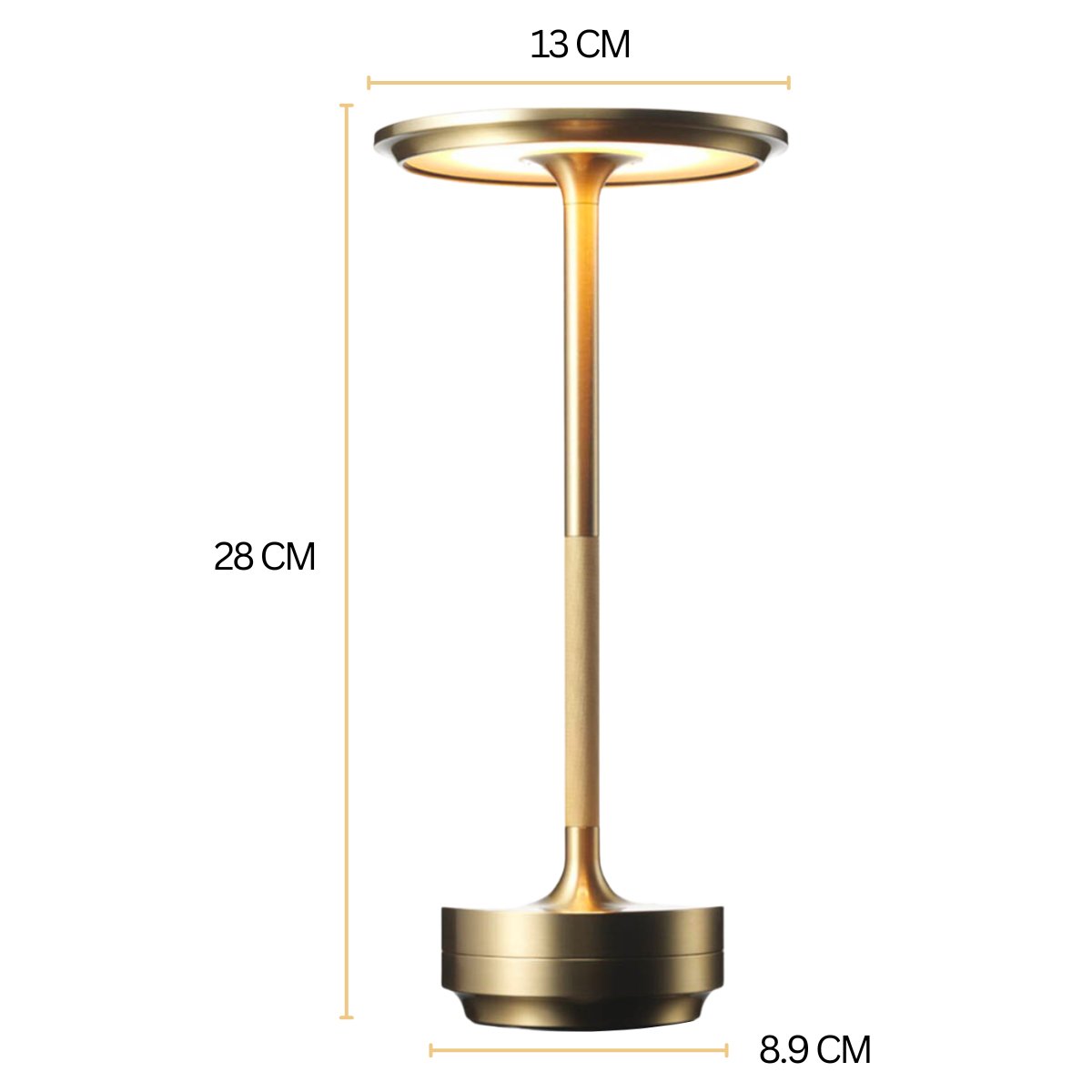 Lampa LED metalica, fara fir, Control Touch, 3 Tipuri de Iluminare, Reincarcabila USB-C, Auriusmarrt.rosmarrt.ro