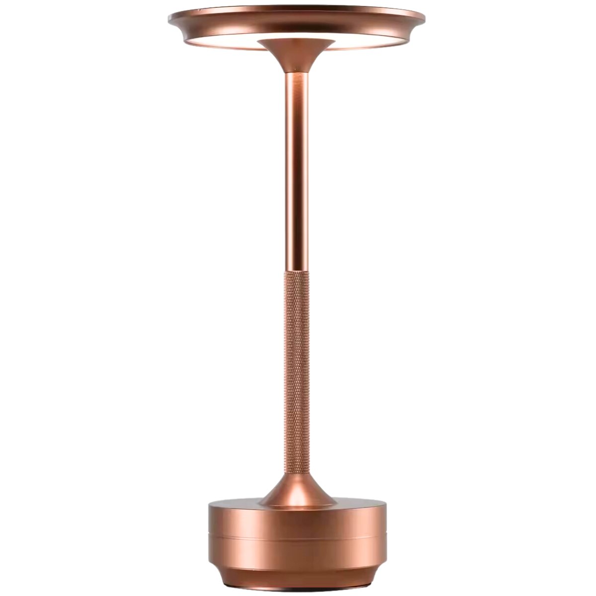 Lampa LED metalica, fara fir, Touch Control, 3 Tipuri de Iluminare, Reincarcabila USB-C, Rose Gold, 28 x 13 cm, easyCTRL