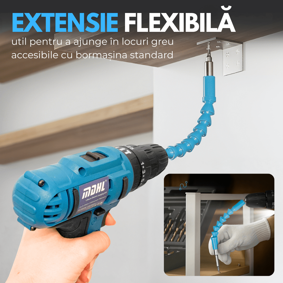 Masina de gaurit si insurubat, Bormasina cu percutie, Cutie cu 33 accesorii, 2 Acumulatori, 2 trepte 350/1150 RPM, Cuplu 25 Nm, Mandrina 10mmsmarrt.rosmarrt.ro