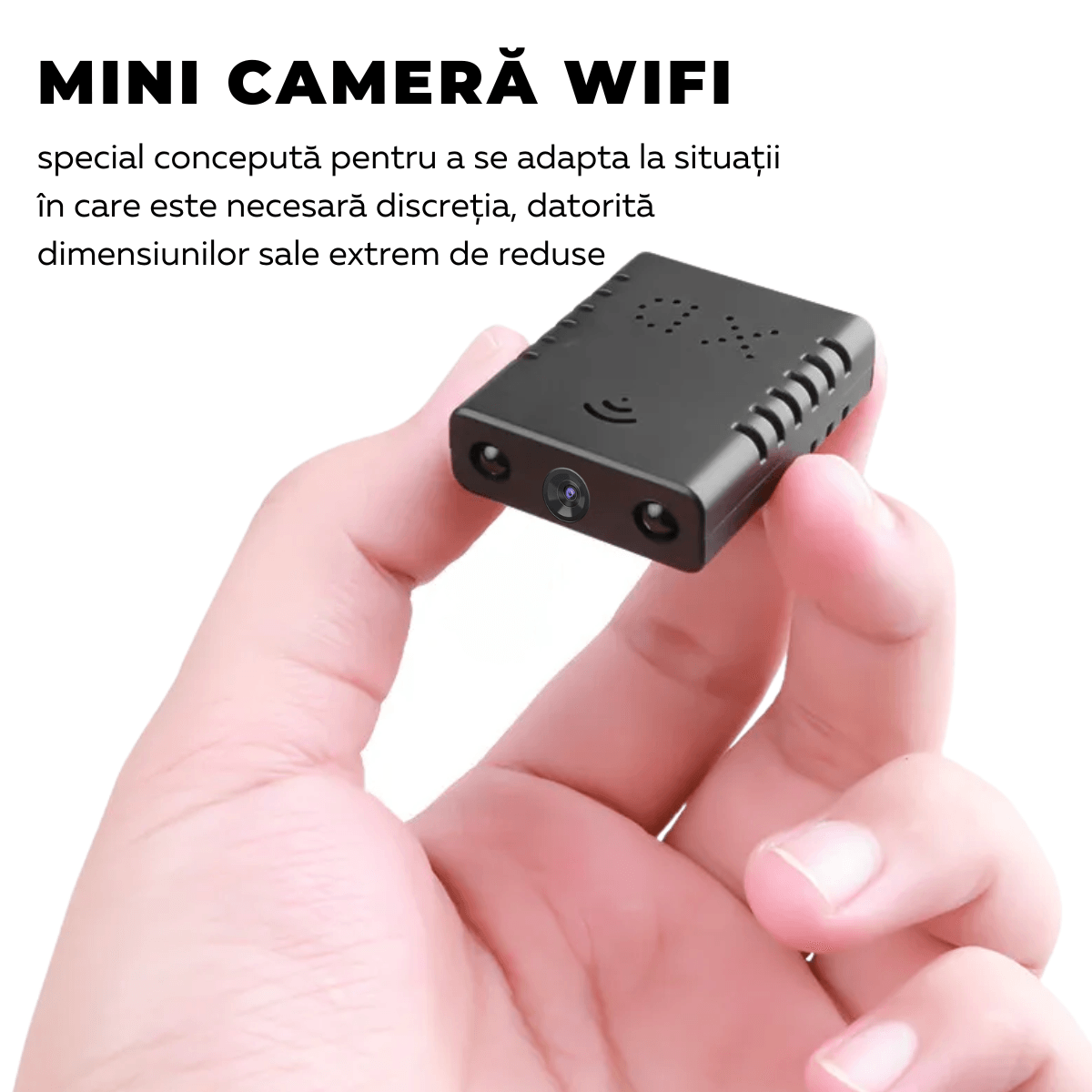 Mini Camera Spion, Wi-Fi, Monitorizare video in timp real, Vedere nocturna, Detectare miscare, XD, easyCTRL®