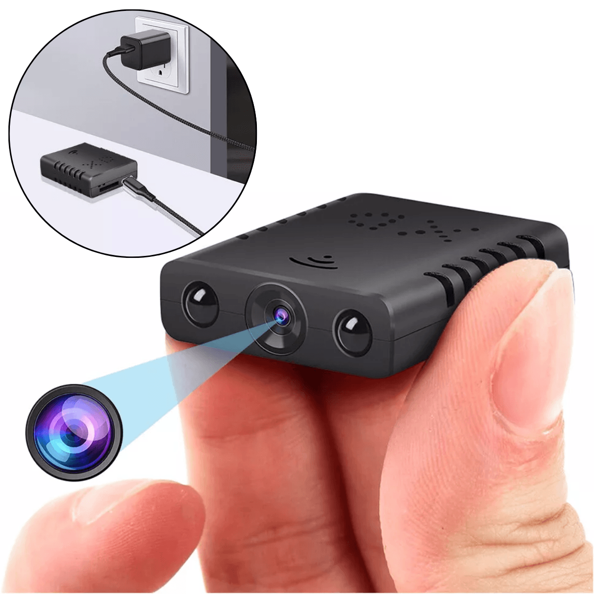 Mini Camera Spion, Wi-Fi, Monitorizare video in timp real, Vedere nocturna, Detectare miscare, XD, easyCTRL®