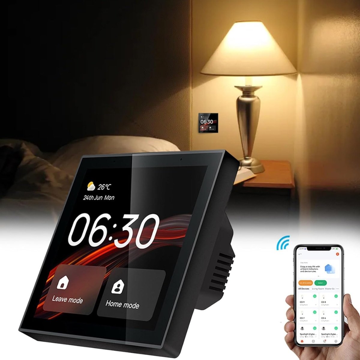 Panou de control inteligent, Wi-Fi, Bluetooth, Smart Life / Tuya APP, easyCTRLsmarrt.roCentral Panel WalleasyCTRL