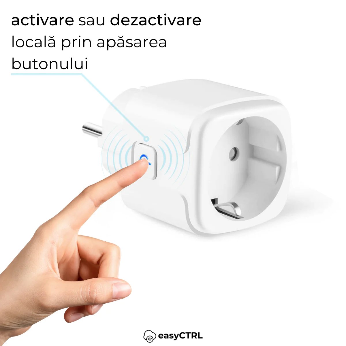 Priza inteligenta Wi-Fi, 16A, Monitorizare consum energie, Control vocal, Smart Life / Tuya APP, easyCTRL®smarrt.roeasyCTRL