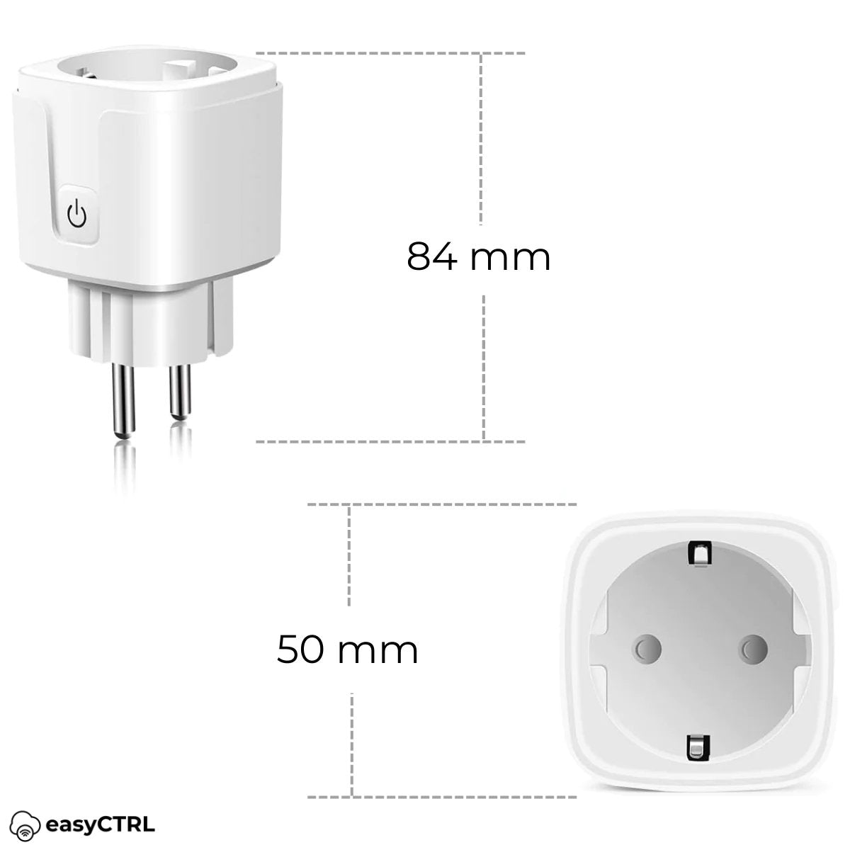 Priza inteligenta Wi-Fi, 16A, Monitorizare consum energie, Control vocal, Smart Life / Tuya APP, easyCTRL®smarrt.roeasyCTRL