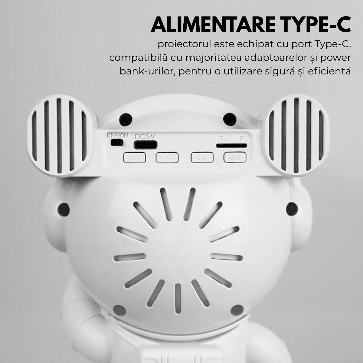 Proiector Galaxie Astronaut, Boxa Bluetooth, Lampa de veghe, Suport Magnetic Reglabil 360°, Brate Mobile, Albsmarrt.roproiectoreasyCTRL