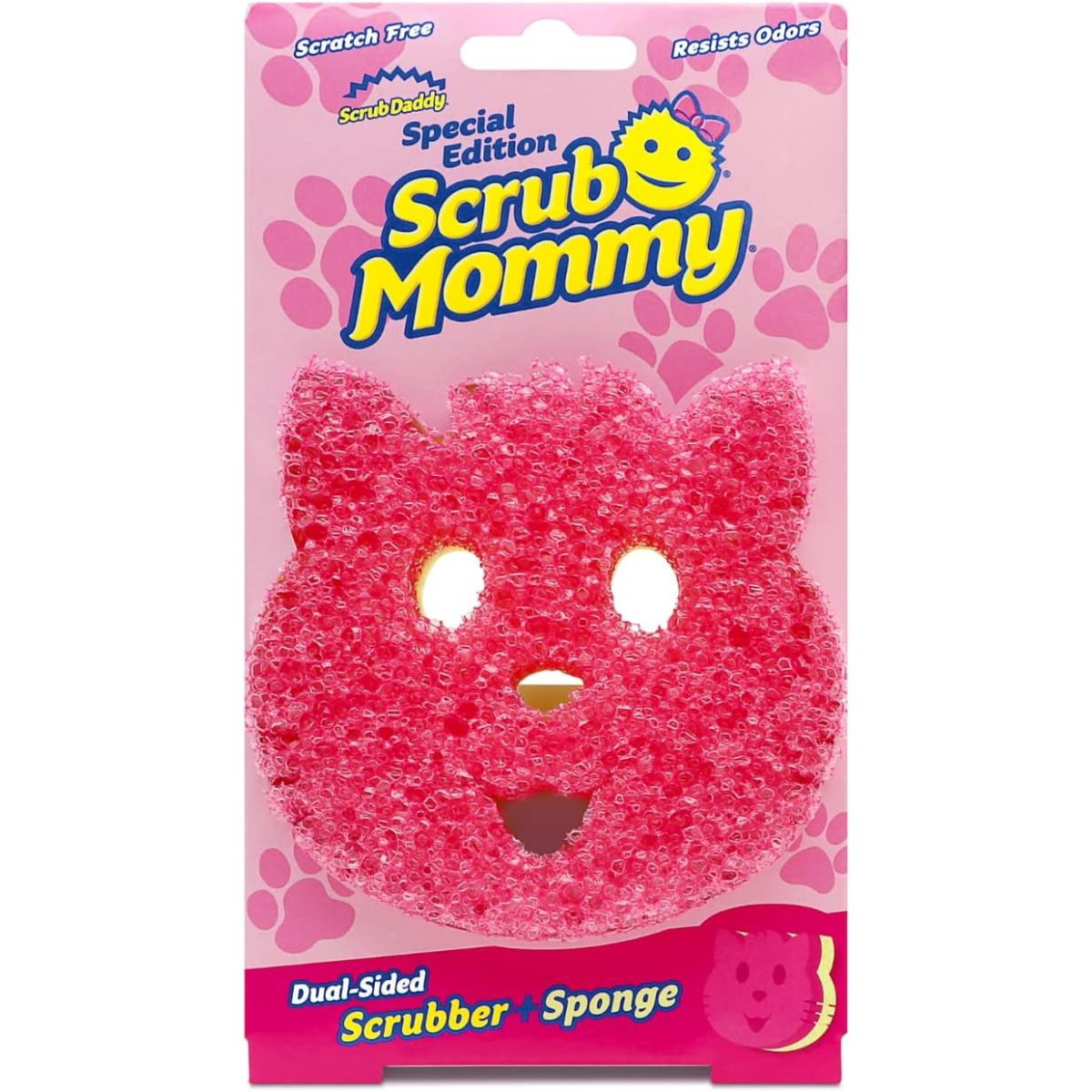 Burete Scrub Daddy Scrub Mommy Cat, cu Suprafata Dubla, De Curatat Fara  Zgarieturi, 10 x 10 cm 