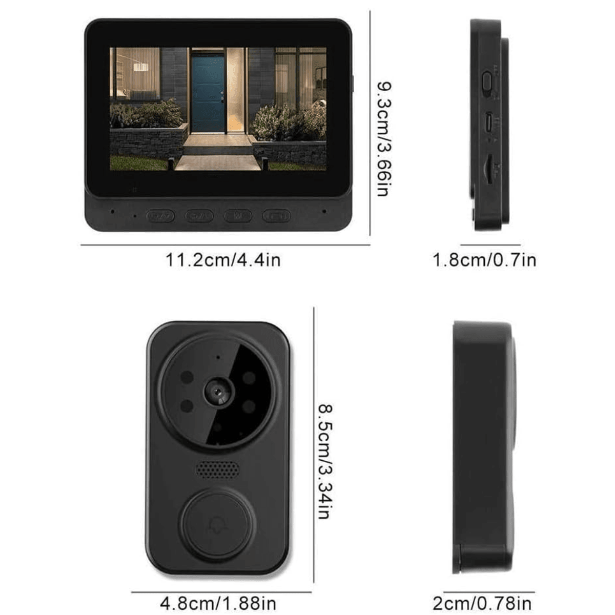 Sonerie Video Inteligenta, Fara Fir, Monitor IPS 4.3 inch, Comunicare bidirectionala, Night Vision, easyCTRL®smarrt.rosonerie videoeasyCTRL