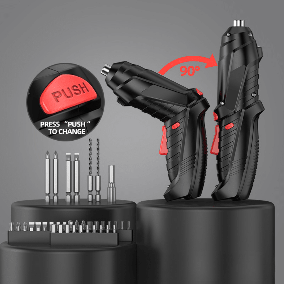 Surubelnita Electrica fara fir, Cutie cu 47 accesorii, Acumulator 3.6V 1800mAh, 250 RPM, Cuplu 3 Nm, Iluminare LEDsmarrt.roeasyCTRL