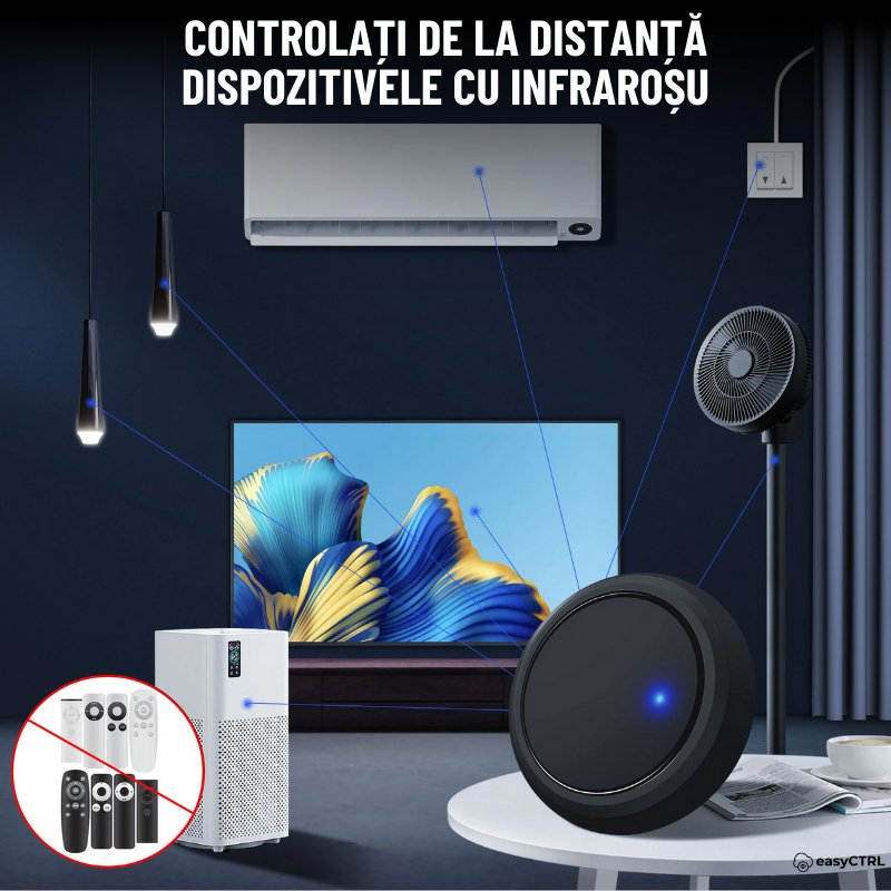 Telecomanda Inteligenta Universala Infrarosu IR, WiFi, Smart Life / Tuya APP, Control vocal, easyCTRL®smarrt.ro