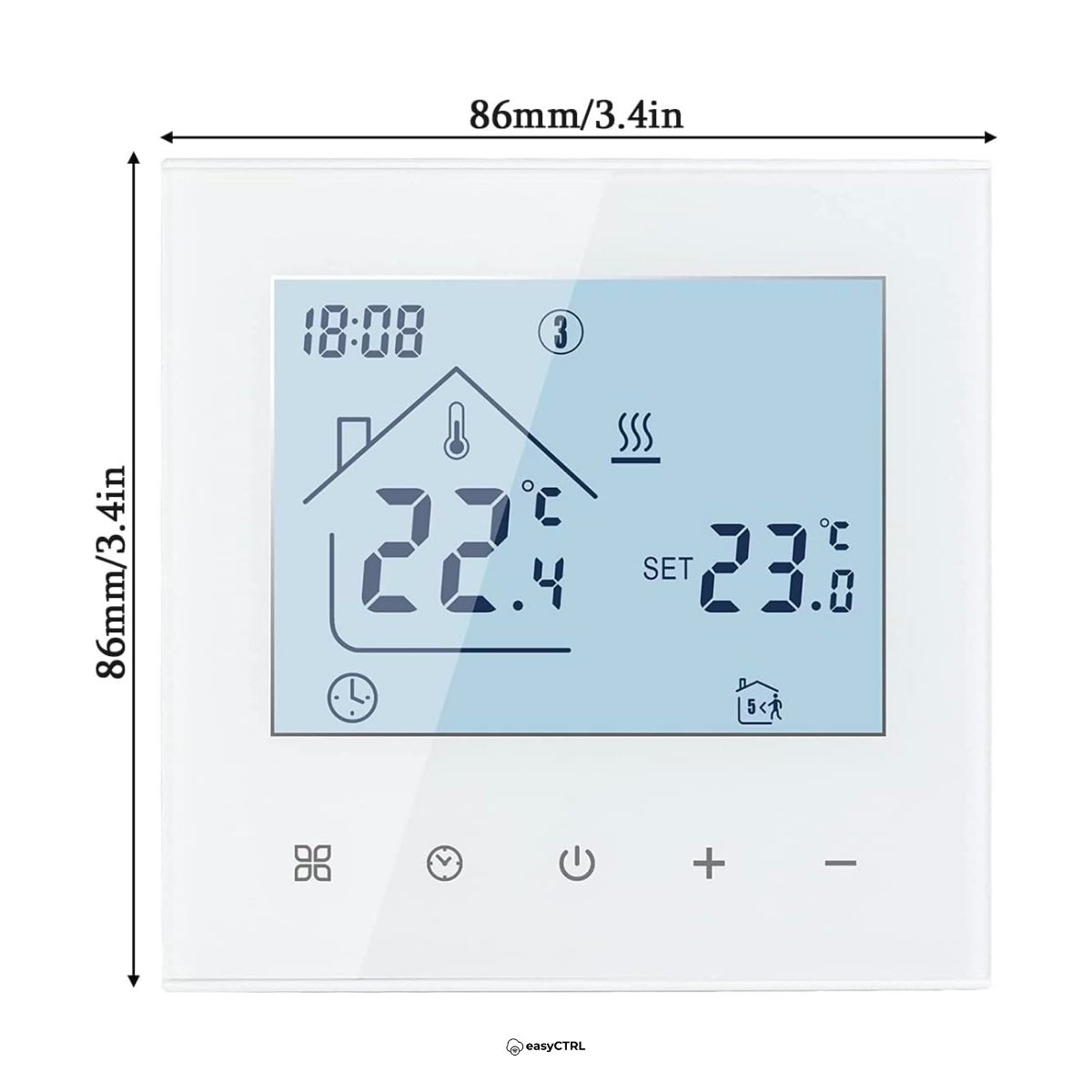 Termostat inteligent Wi-Fi pentru centrala termica, Smart Life / Tuya APP, Control vocal, Alb, easyCTRL®smarrt.roeasyCTRL