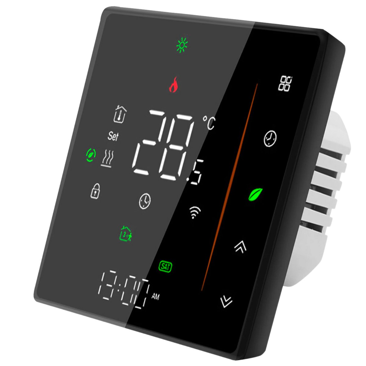 Termostat inteligent Wi-Fi pentru centrala termica, Smart Life / Tuya APP, Control vocal, Negru, easyCTRL®smarrt.roeasyCTRL