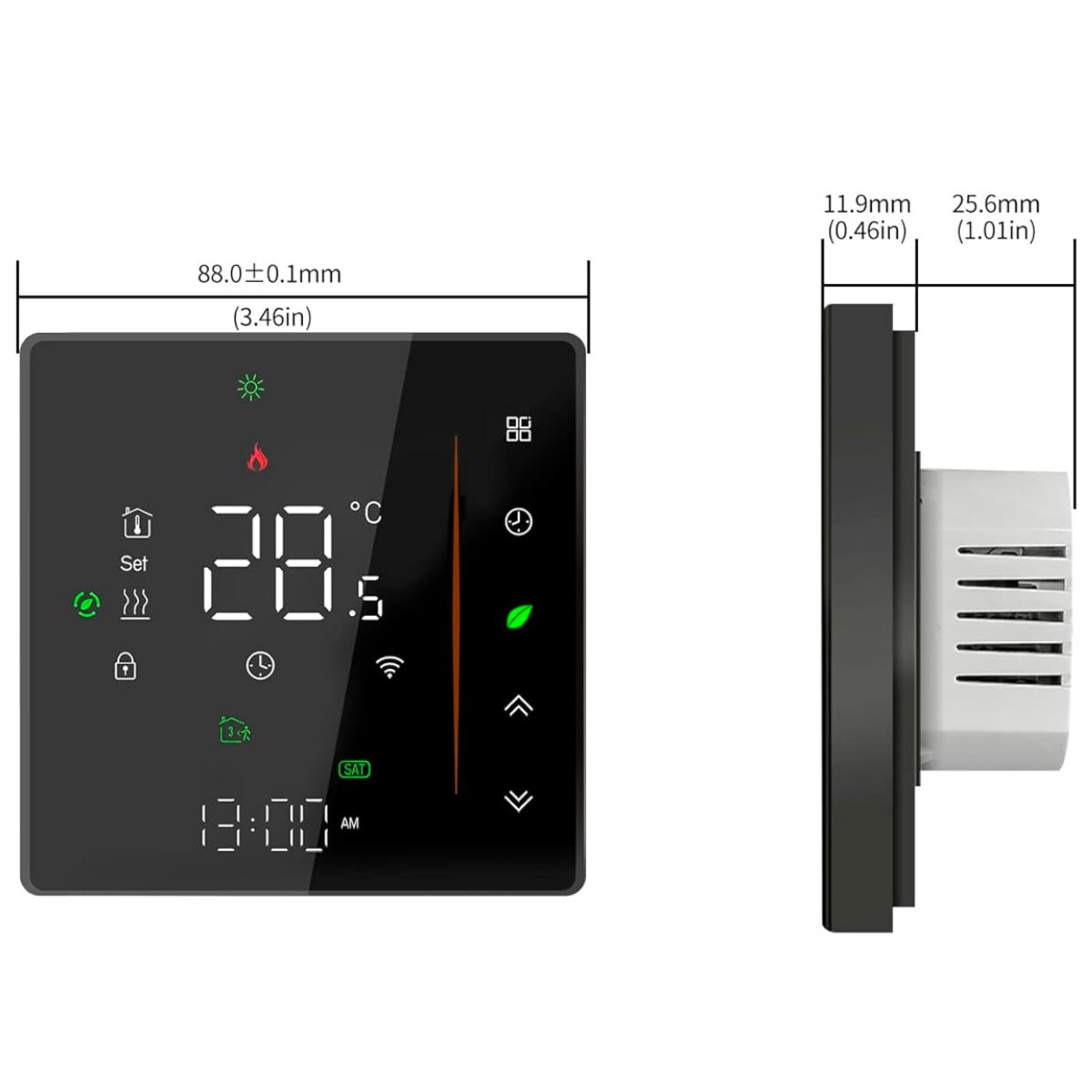 Termostat inteligent Wi-Fi pentru centrala termica, Smart Life / Tuya APP, Control vocal, Negru, easyCTRL®smarrt.roeasyCTRL