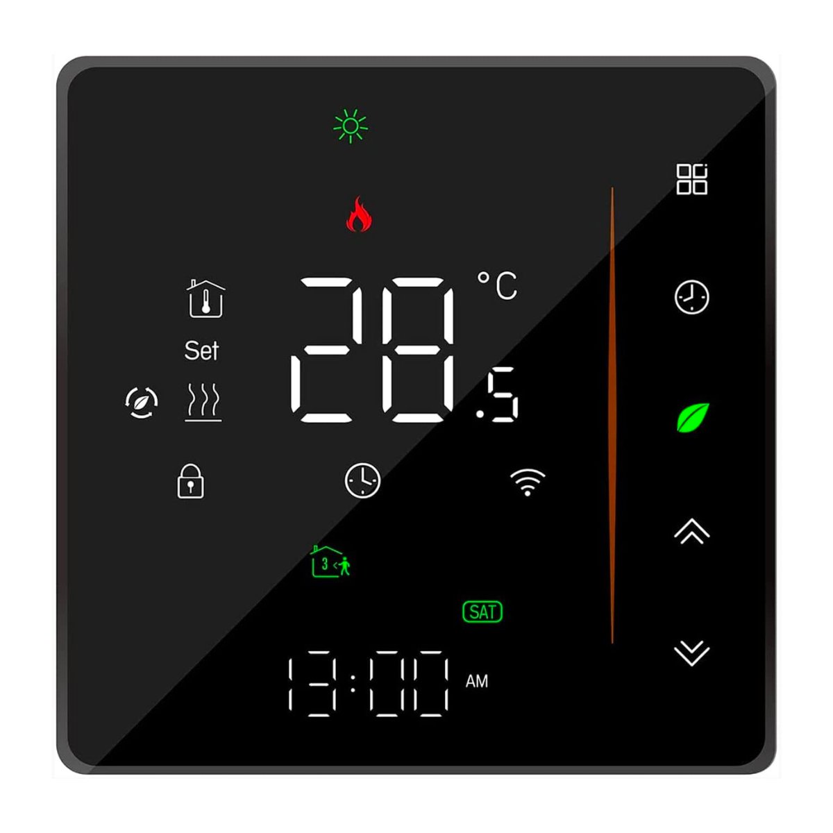 Termostat inteligent Wi-Fi pentru centrala termica, Smart Life / Tuya APP, Control vocal, Negru, easyCTRL®smarrt.roeasyCTRL